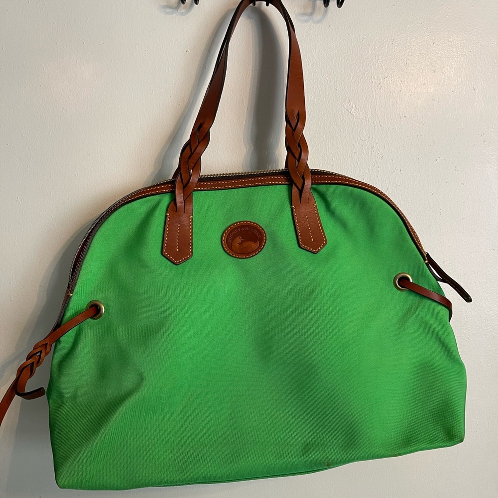DOONEY & BOURKE Green Tote Bag with Brown Accents